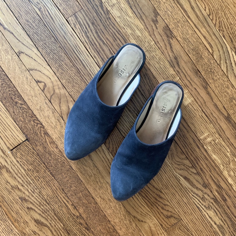 Slip on leather mules